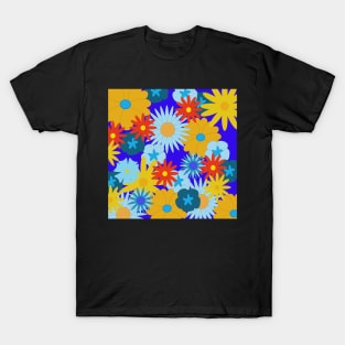 Retro 60's style flower pattern T-Shirt